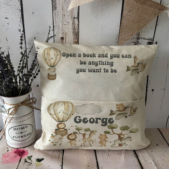 Personalised Pocket Pillow, Kids Reading Cushion, 3 of 3