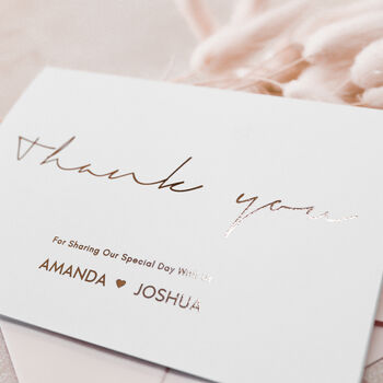 Personalised Wedding Thank You Cards Gold Foil, 5 of 7