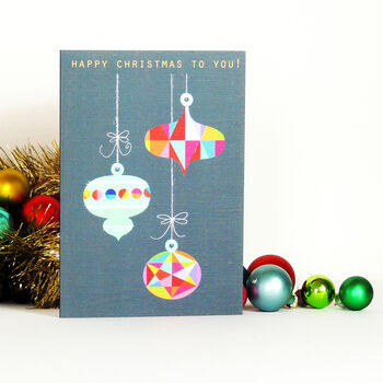 Christmas Baubles Greetings Card, 3 of 5