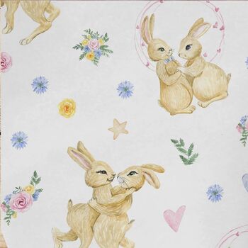 Anniversary Rabbits Gift Wrapping Paper Roll Or Folded, 3 of 3