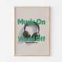 Retro Headphones Music On World Off Wall Art Print, thumbnail 6 of 6