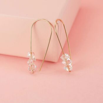 Herkimer Diamond Drop Earrings In Rose Gold Filled, 3 of 7
