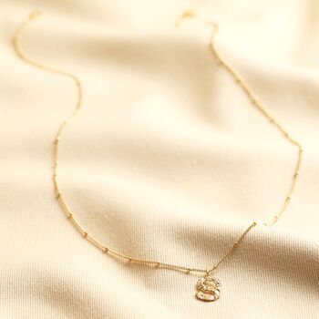 Hammered Initial Charm Necklace In Gold Plating, 10 of 11