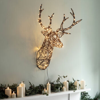 Light Up Rattan Stag Head, 3 of 3