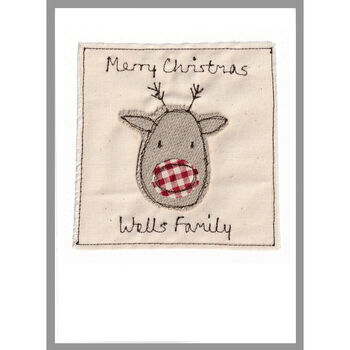Personalised Reindeer Christmas Card For Him Or Her, 12 of 12