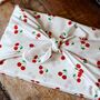 Reusable Furoshiki Cotton Gift Wrap Cloth Cherries, thumbnail 2 of 4