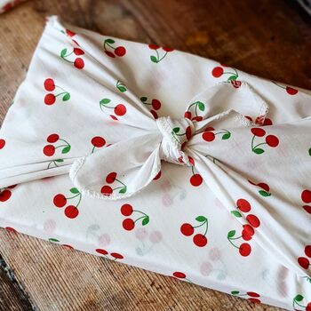 Reusable Furoshiki Cotton Gift Wrap Cloth Cherries, 2 of 4