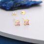 Princess Cut Tourmaline Pink Stud Earrings, thumbnail 5 of 12