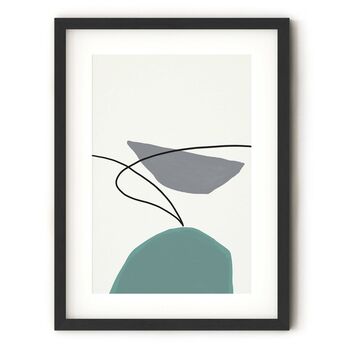 Teal And Grey Shapes Print Set Of Two, 3 of 5