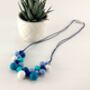 Blue Speckled Silicone Statement Necklace, thumbnail 2 of 4