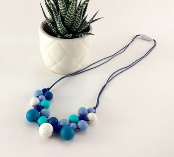 Blue Speckled Silicone Statement Necklace, 2 of 4