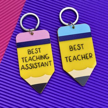Best Teaching Assistant Gift Pencil Keyring, 3 of 3