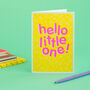 Hello Little One! Handmade Baby Card Neon Pink/Yellow, thumbnail 1 of 7