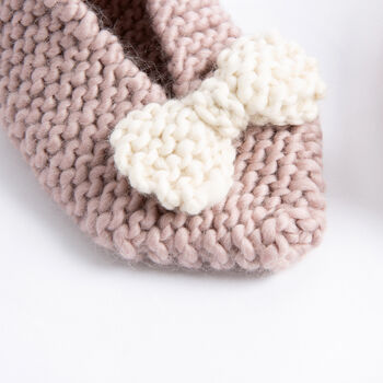 Bow Slippers Knitting Kit, 4 of 7