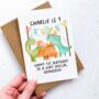 Personalised Dinosaur Birthday Age Card, thumbnail 1 of 4