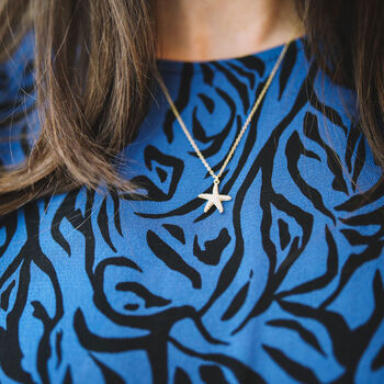 Maddalena Yellow Gold Plated Starfish Necklace, 2 of 4