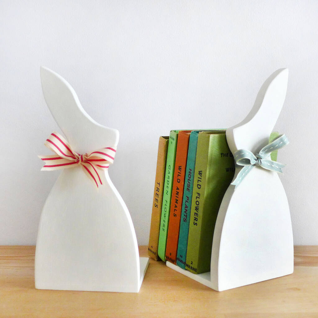 Pair Of Bunny Bookends By Charlotte Macey
