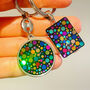Rectangle Disco Keyring With Colourful Sparkles, thumbnail 1 of 8