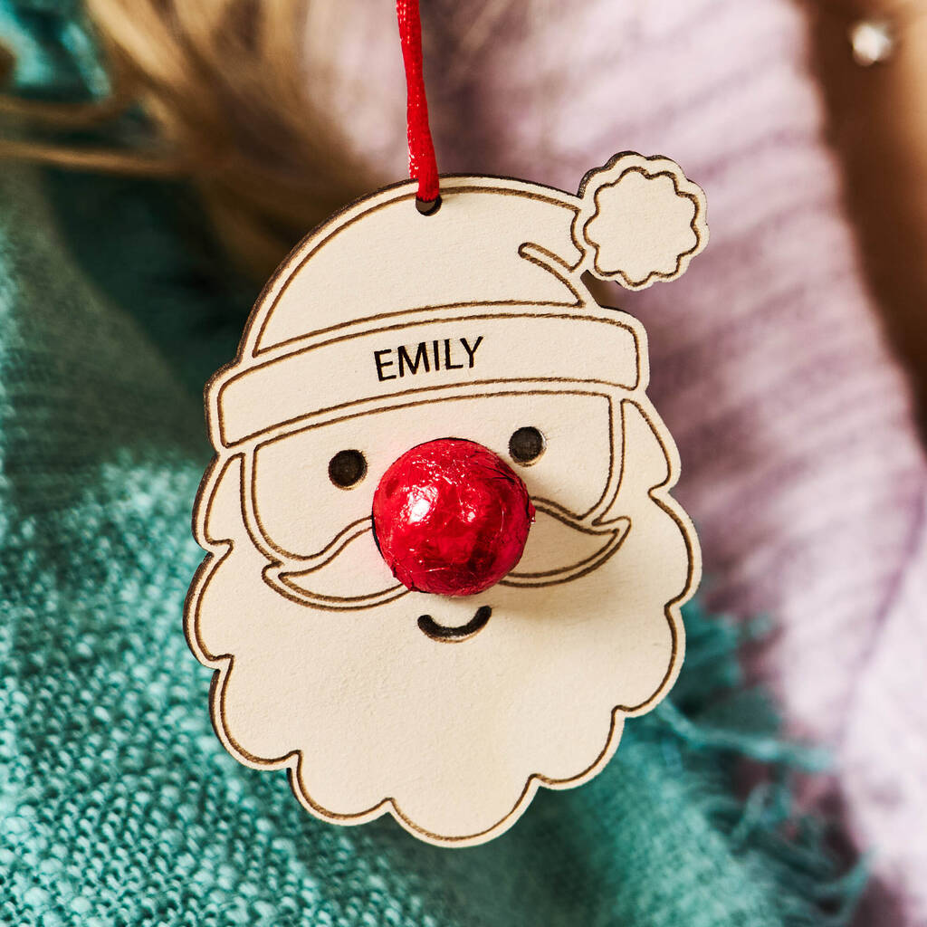 Santa Christmas Decoration And Bag Of Chocolate Noses, 1 of 5