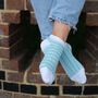 Block Stripe Aqua And Dash Mint Women's Trainer Socks, thumbnail 3 of 9