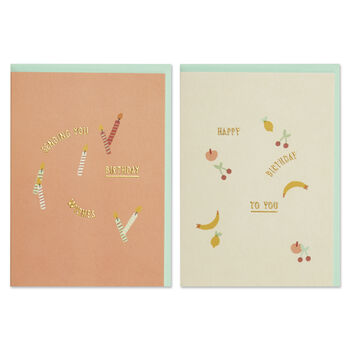 Modern Birthday Card Set With Cute Illustrations, 2 of 3