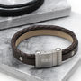 Mens Personalised Chunky Double Leather Bracelet, thumbnail 2 of 5
