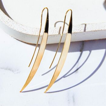 Silver Long Drop Sail Earrings, 5 of 7