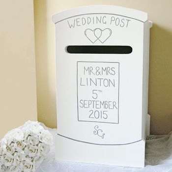 Wooden Personalised Wedding Post Box, 6 of 8