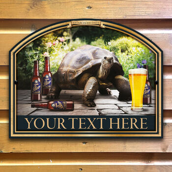 Tortoise And Beer Home Pub Sign Man Cave Sign, 8 of 9