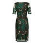 Sash Detail Dress In Embroidered Winter Pine Lace, thumbnail 3 of 5