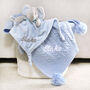 Personalised Elephant Comforter And Cable Blanket Blue, thumbnail 6 of 9
