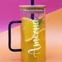 Coloured Glass Mug And Straw With Optional Engraving, thumbnail 7 of 7