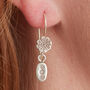 Silver Boho Dangly Charm Earrings, thumbnail 1 of 7