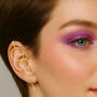 Gold Plated Sterling Silver Double Circle Ear Cuff, thumbnail 2 of 9