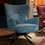 Gable Chenille Ocean Blue Armchair, thumbnail 1 of 8