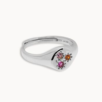 Starburst Jewelled Adjustable Signet Ring, 2 of 11