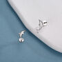 Sterling Silver Dolphin 16 G Flat Back Earrings, thumbnail 3 of 11