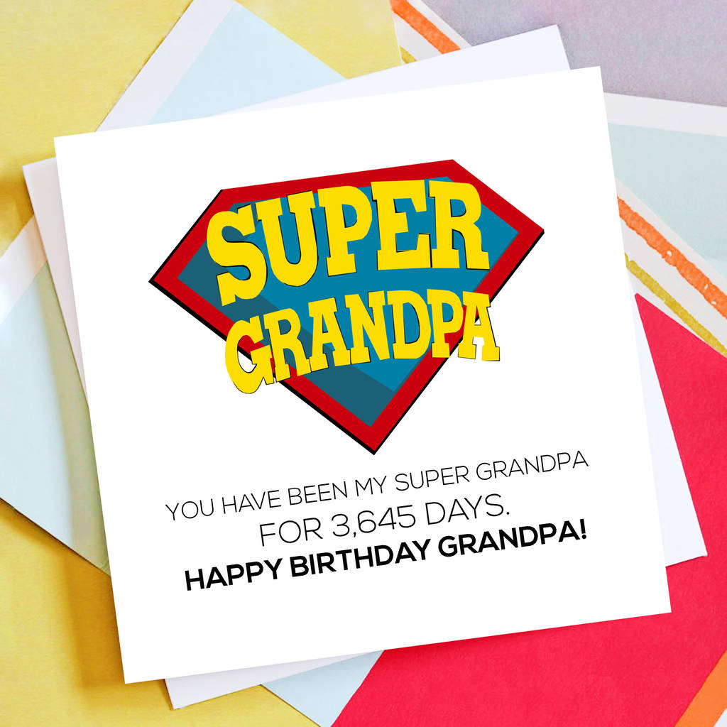 Personalised Super Grandpa Birthday Card By Rabal