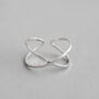 Sterling Silver Crossed Bands Adjustable Ring, thumbnail 1 of 5