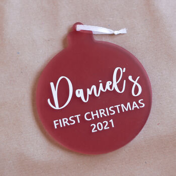Personalised Frosted Christmas Tree Ornament, 2 of 5