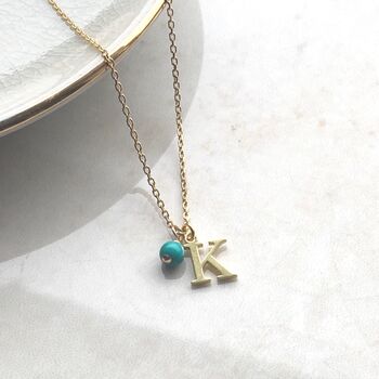 Gold Vermeil Initial And Birthstone Necklace, 6 of 6