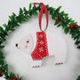 Polar Bear In Festive Jumper Christmas Tree Decoration, thumbnail 2 of 8