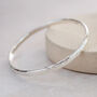 Sterling Silver Oval Hammered Bangle, thumbnail 1 of 5