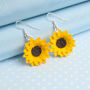 Hand Painted Sunflower Dropper Earrings, thumbnail 2 of 5