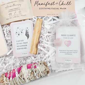Manifest And Chill Self Care Gift Box – Relaxation And Wellness Pamper Hamper, 2 of 12