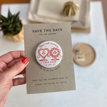 Cartoon Style Save The Date Wedding Magnet, 4 of 9