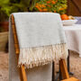 Luxury 100% Shetland Wool Herringbone Blanket Ash Grey, thumbnail 1 of 4