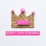 Birthday Sparkly Crown Greeting Card, thumbnail 2 of 2