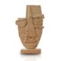 Geometric Travertine African Mask Sculpture, thumbnail 2 of 2