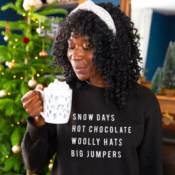 'Snow Day' Christmas Unisex Sweatshirt Jumper, 5 of 11
